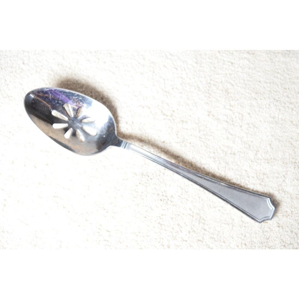 Wallace Stainless Flatware Arlington Slotted Serving Spoon 9 1/4 inches
